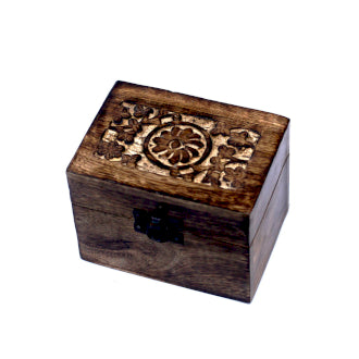 Carved Mango Wood Aromatherapy Box