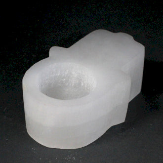 Hamsa Hand Selenite Candle Holder