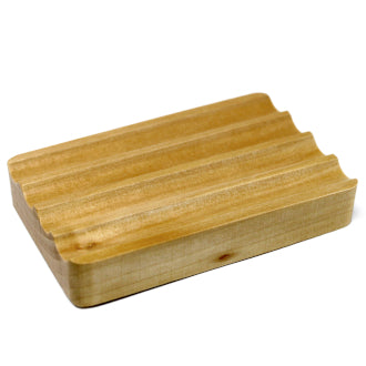 Hemu Wood Corragated Soap Dish