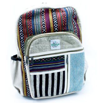 Natural Hemp And Cotton Backpack Colorful Large