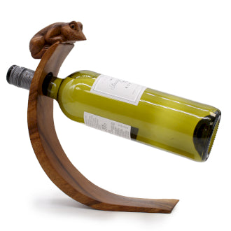 Wooden Balance Wine Holder - Frog