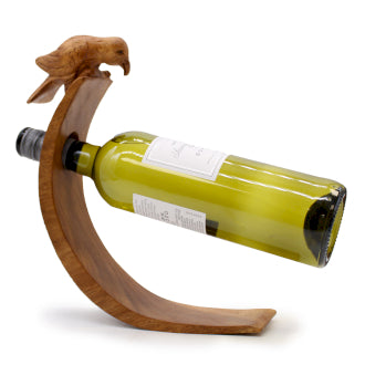 Wooden Balance Wine Holder - Bird