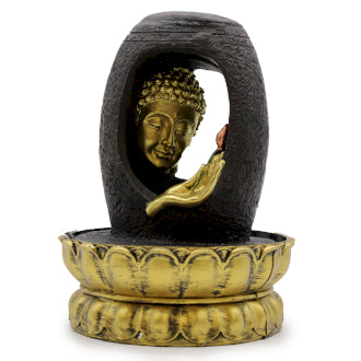 Tabletop Water Feature - Gold Buddha & Vitarka Mudra