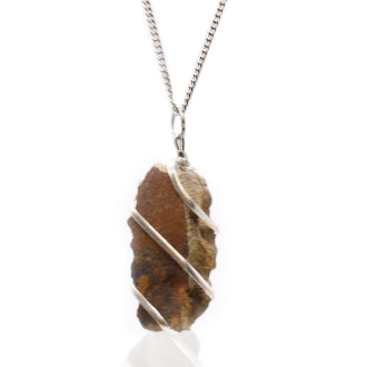 Cascade Wrapped Indian Crystal Necklace - Rough Tiger's Eye