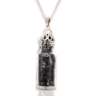 Bottled Indian Crystal Chips Necklace - Black Onyx