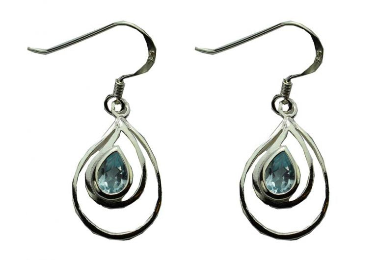 Sterling Silver Topaz Earrings