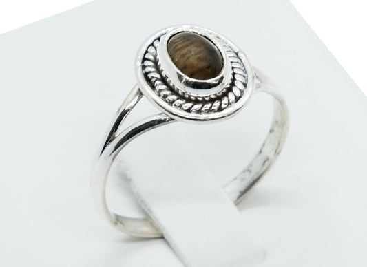 Sterling Silver And Tiger's Eye Ring Size S