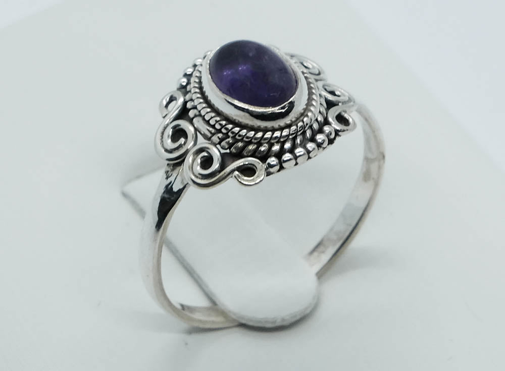 Sterling Silver And Amethyst Ring