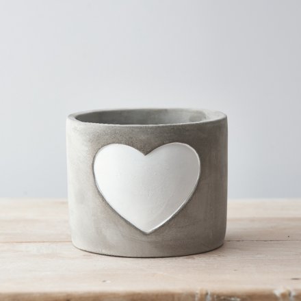 White Heart Cement Planter