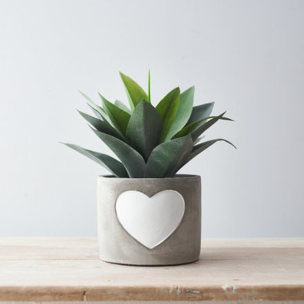 White Heart Cement Planter