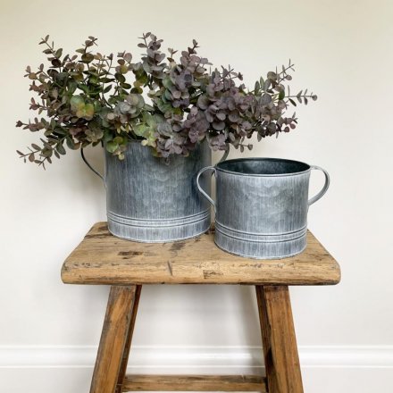 Distressed Metal Pots With Ears
