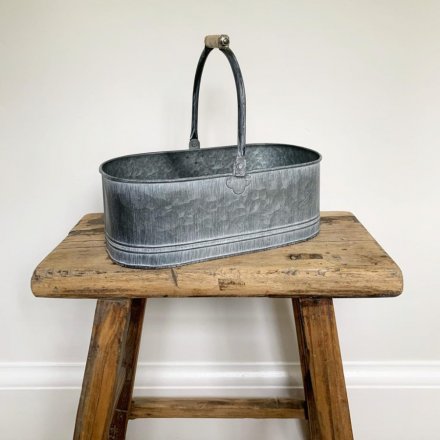 Distressed Metal Trug