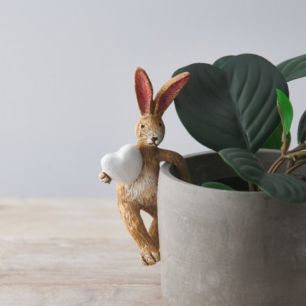Rabbit With Heart Pot Pal