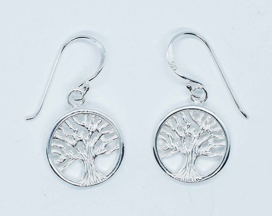 Sterling Silver Tree Of Life Earrings