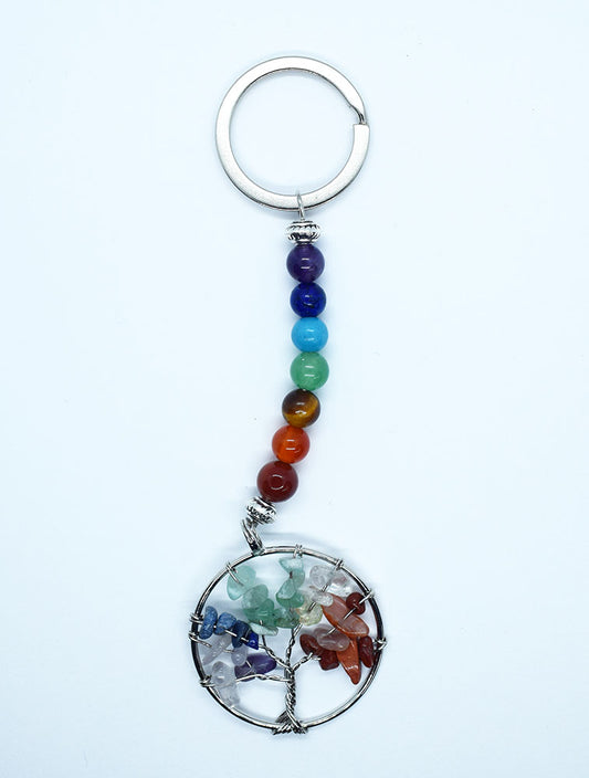 Crystal Chip Chakra Keyring