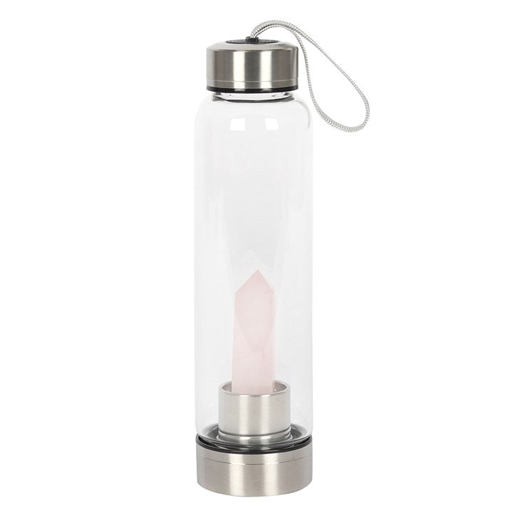 Purifying Rose Quartz Crystal Water Bottle