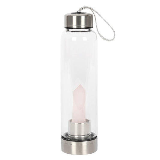 Purifying Rose Quartz Crystal Water Bottle