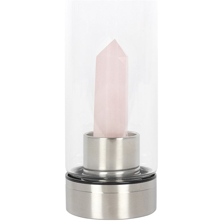 Purifying Rose Quartz Crystal Water Bottle