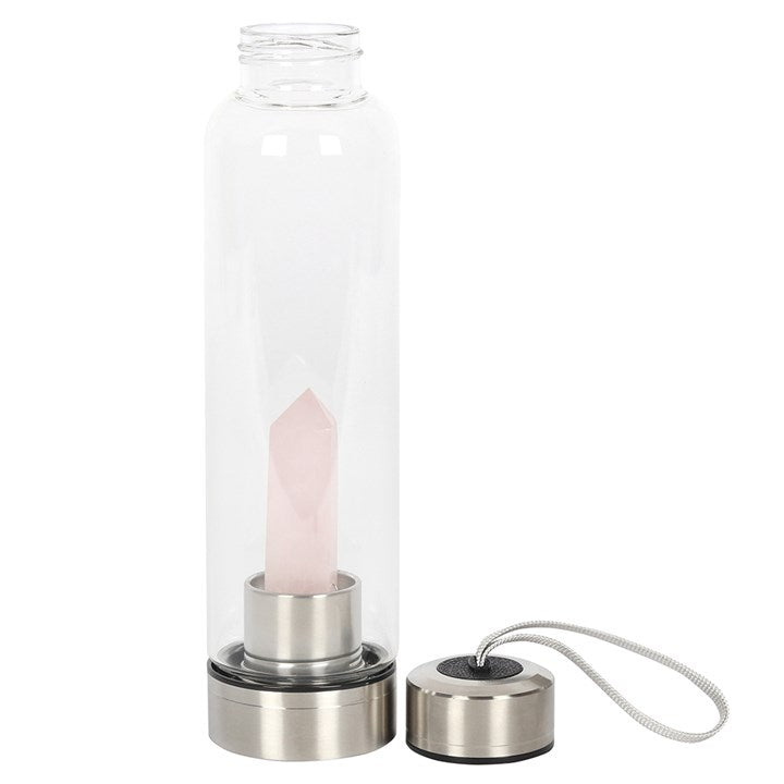 Purifying Rose Quartz Crystal Water Bottle