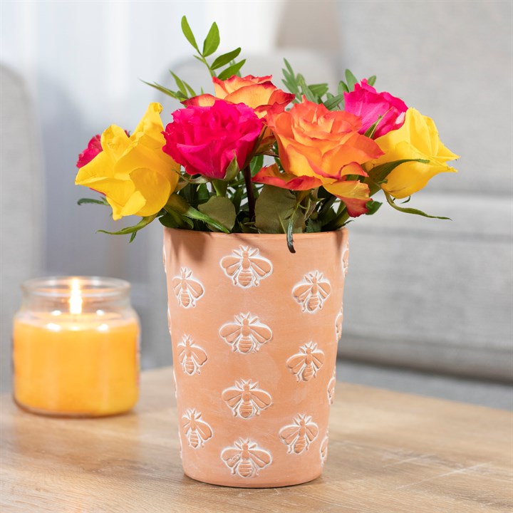 Bee Pattern Terracotta Plant Pot