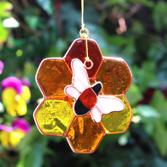 Bee And Honeycomb Suncatcher