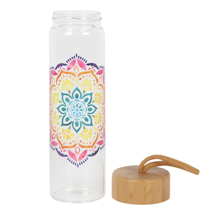 Mandala Reusable Glass Drinking Bottle