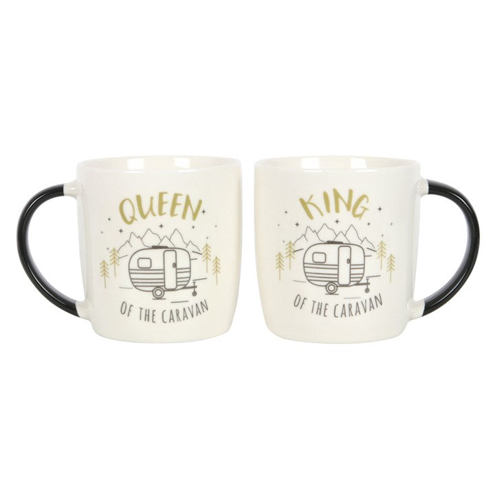 King And Queen Couplss Caravan Mug Set