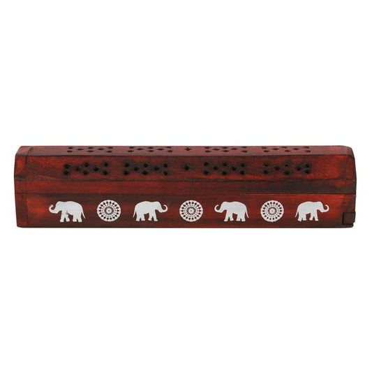 Elephant Wooden Rosewood Incense Box Set