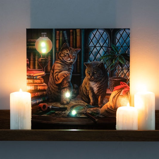 Purrlock Holmes Light Up Canvas Plaque