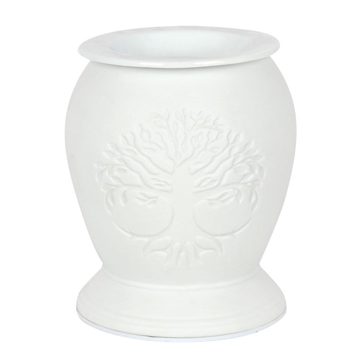 White Ceramic Tree Of Life Electric Burner