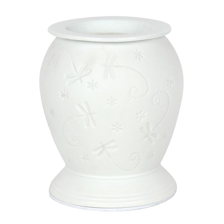 White Ceramic Dragonfly Electric Burner