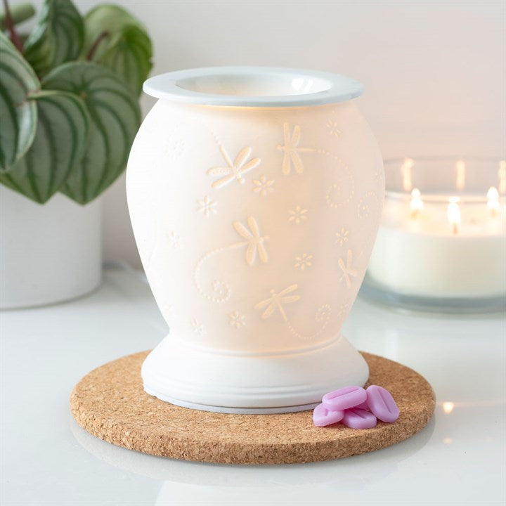 White Ceramic Dragonfly Electric Burner