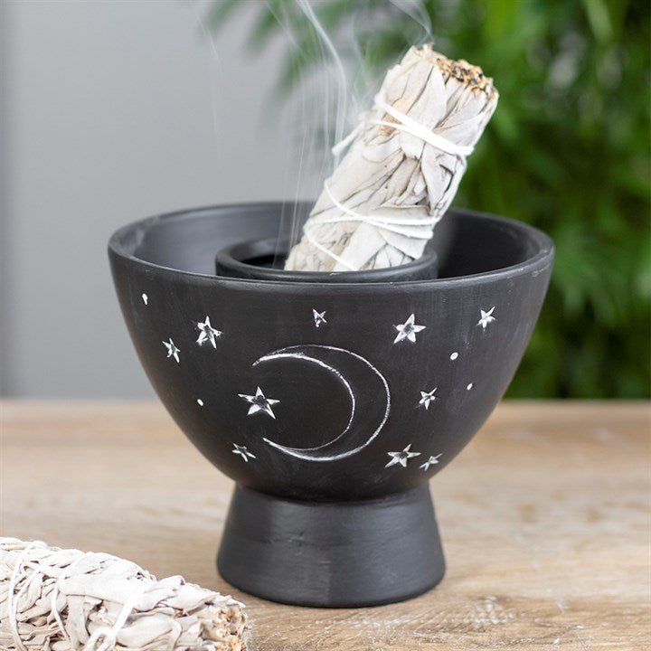 Moon & Stars Terracotta Smudge Bowl