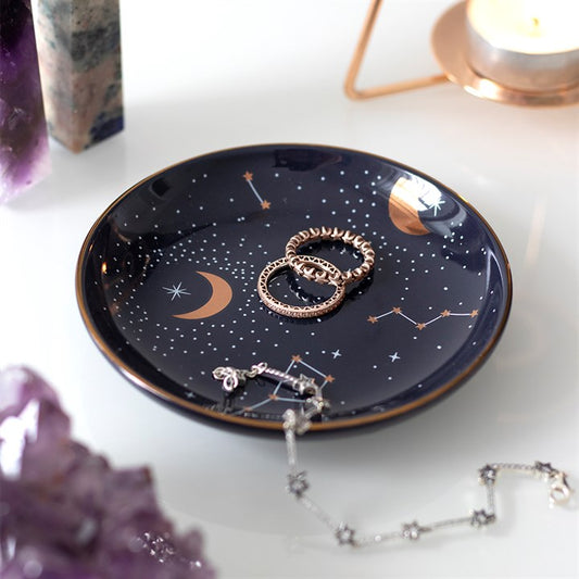 Purple Star Sign Ceramic Trinket Dish