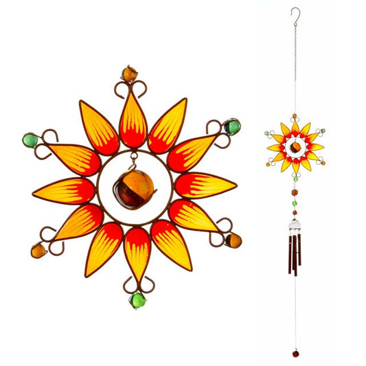 Orange Sunflower Wind Chime