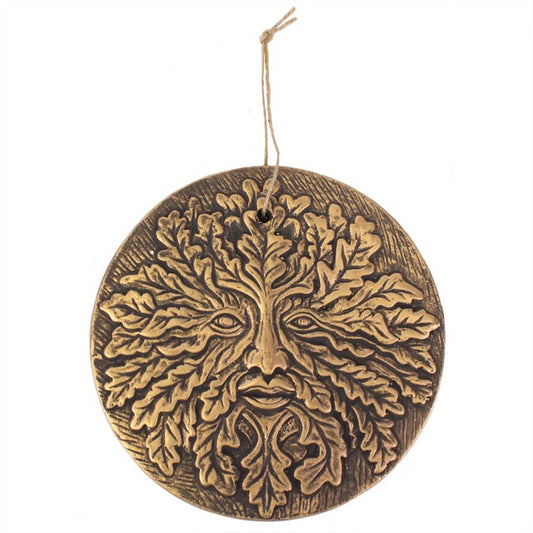 Green Man Bronze Effect Terracotfa Plaque