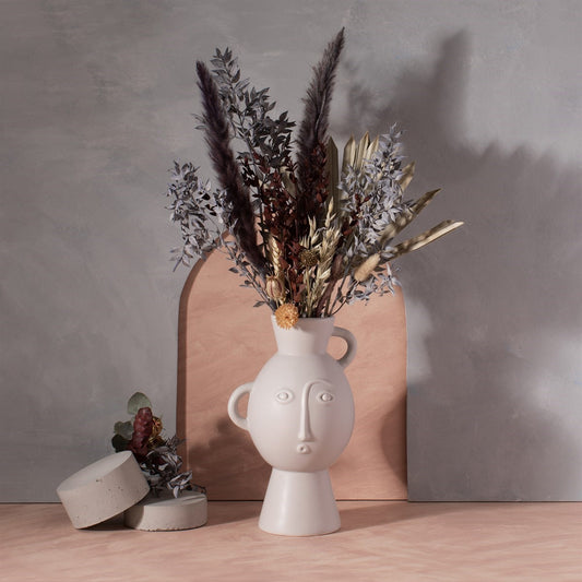 Matt Grey Amira Face Vase