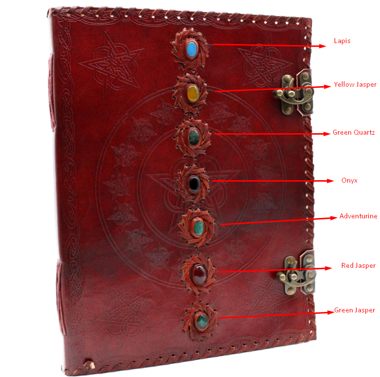 Large 7 Chakra Leather Journal