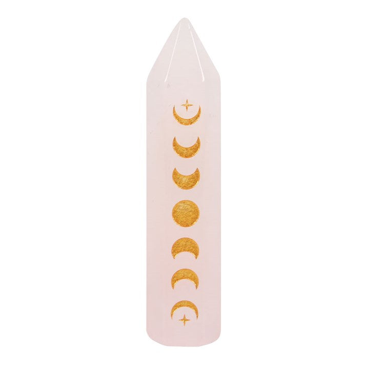 Rose Quartz Moon Phase Crystal Point