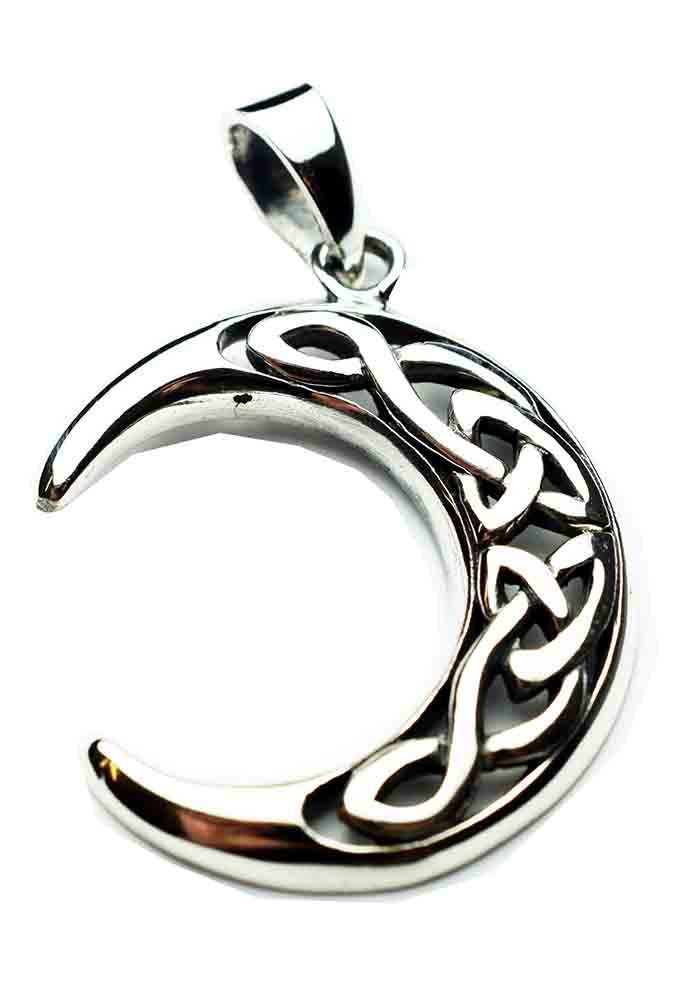 Celtic Moon Sterling Silver Pendant