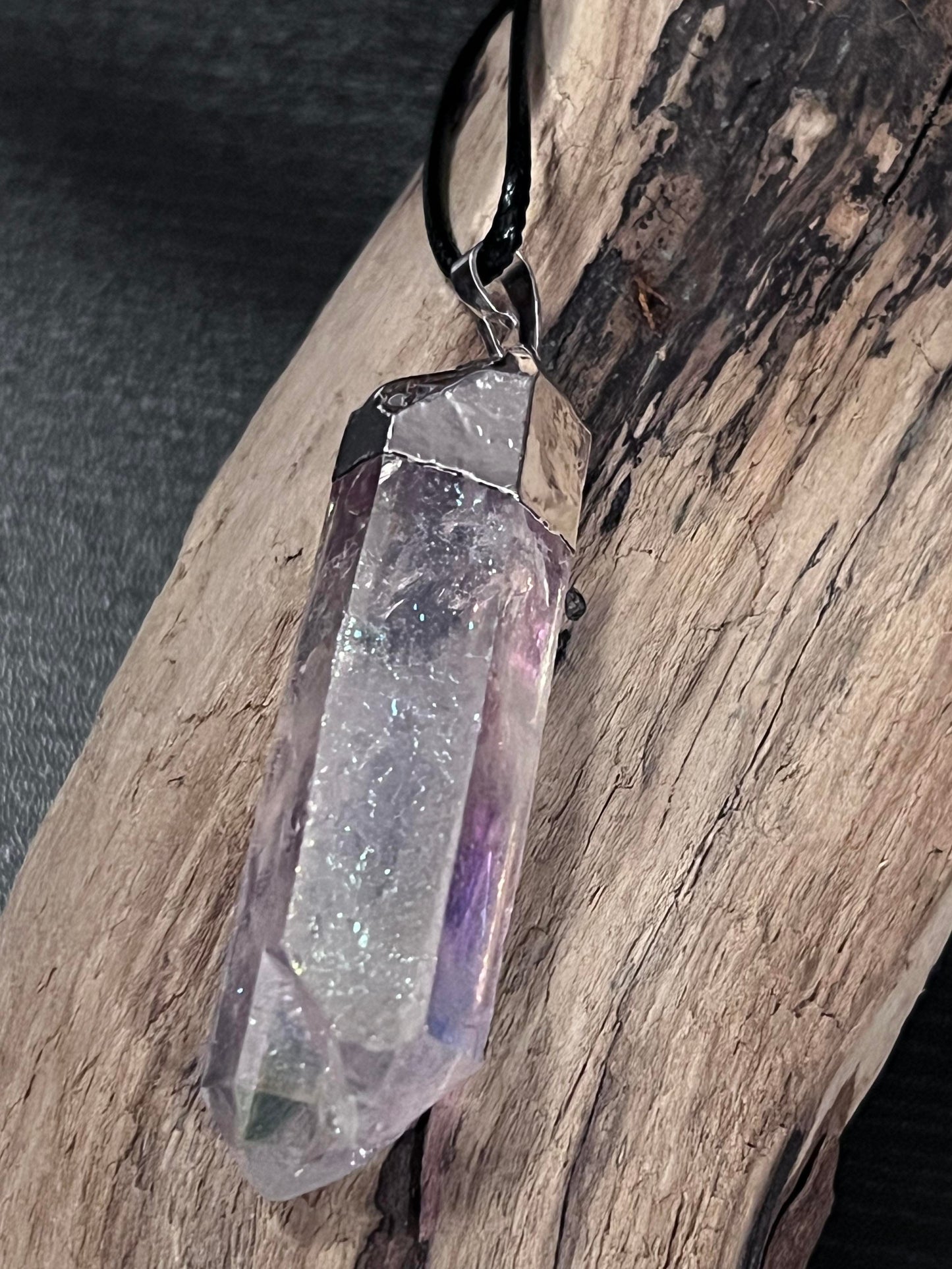 Rough Angel Aura Quartz Pendant