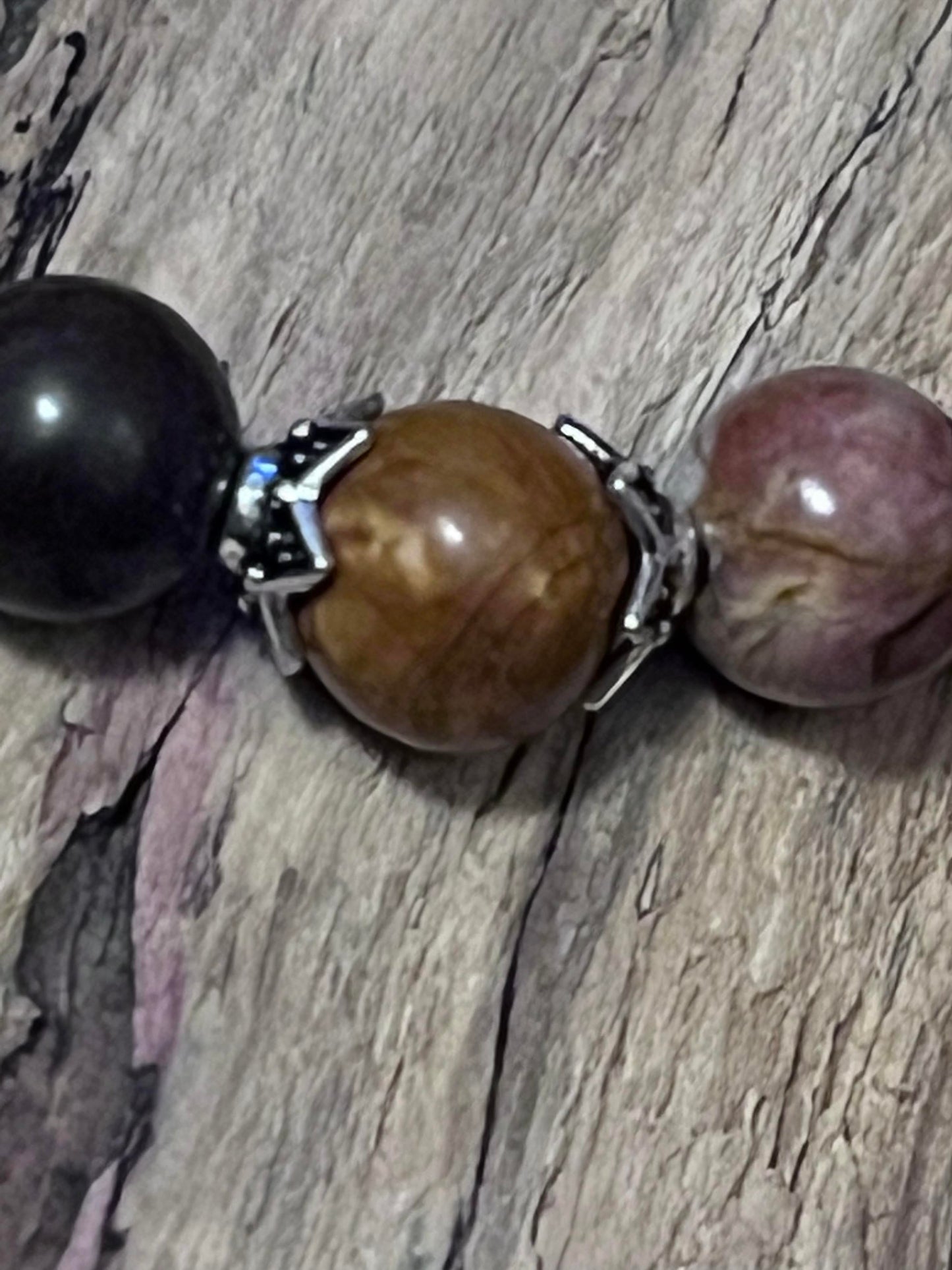 Handmade Picasso Jasper Crystal Bracelet