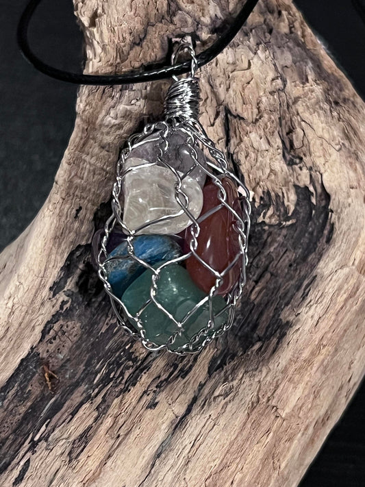 Wired Chakra Tumbles Pendant