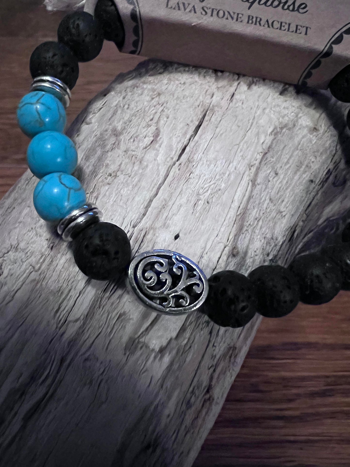 Lava Stone & Turquoise Bracelet