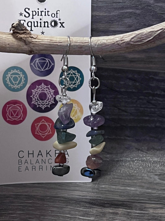 Chakra Crystal Chip Earrings