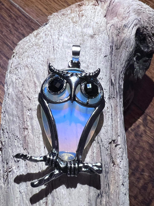 Opalite Crystal Owl Pendant