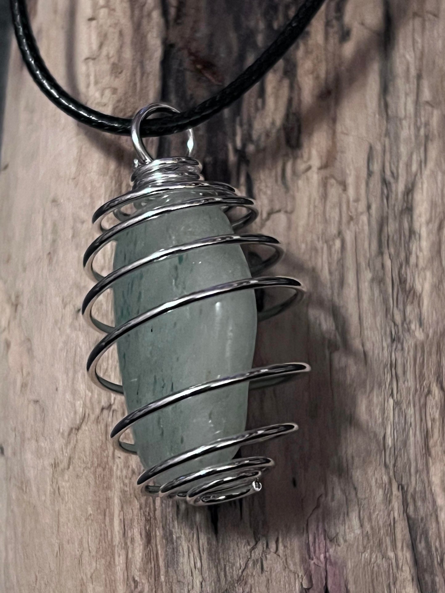 Spiral Cage Tumble Stone Crystal Necklaces