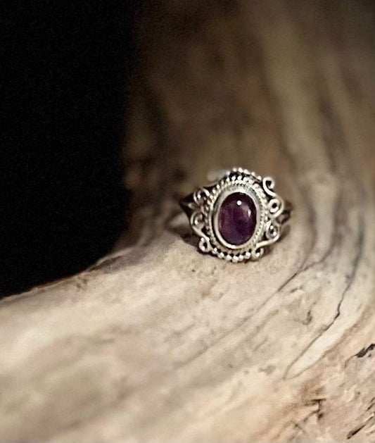 Sterling Silver And Amethyst Ring