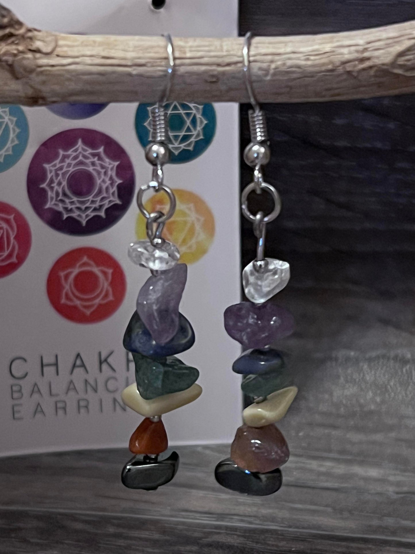 Chakra Crystal Chip Earrings