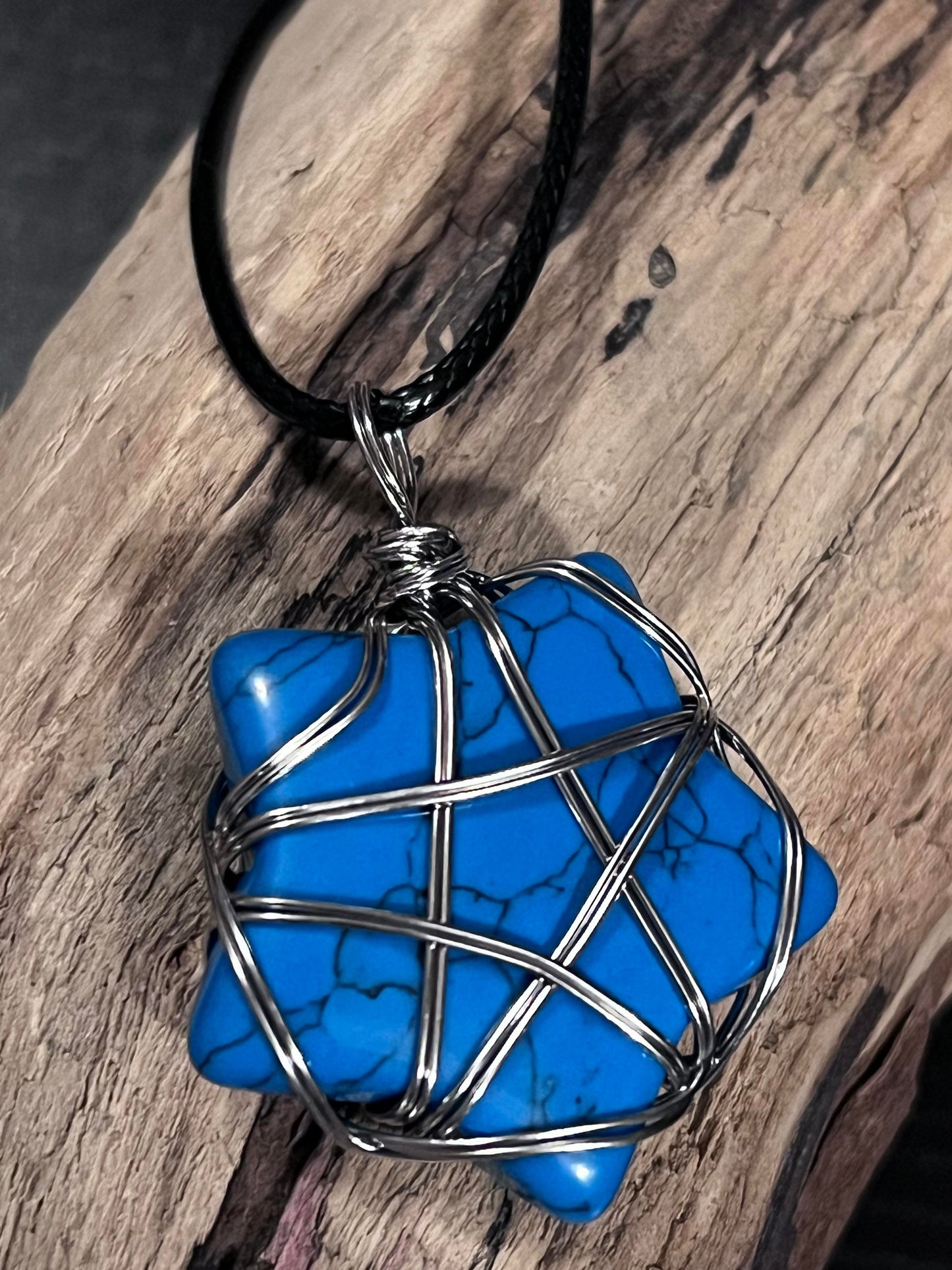 Turquoise Wire Pentagram Pendant